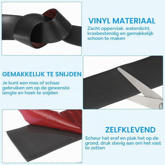 Zelfklevende vloer overgangsstrip 7,6 cm x 1 m - Vinyl laminaat afdekstrip & naadprofiel - Vloerovergangsstrip drempelprofiel