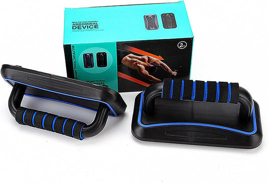 2-in-1 fitness trainer met push-up bars en ab roller met 8 wielen – buikspiertrainer – push-up board