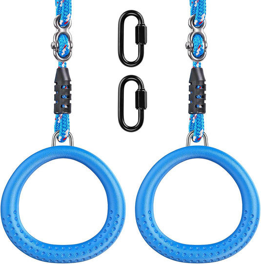 Trapeze ringen 2 stuks met karabijnhaken voor klimrek en schommel – monkey bars – speeltoestel accessoires