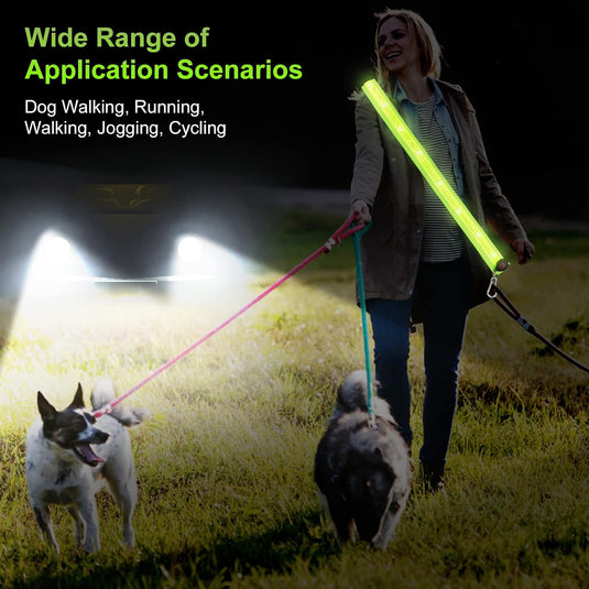 flintronic Led-veiligheidsschouderriem, USB-oplaadbaar, led-lichtende enkele schouderriem met 3 verlichtingsmodi, voor mannen en vrouwen, nachtwandelingen, hardlopen, fietsen, joggen