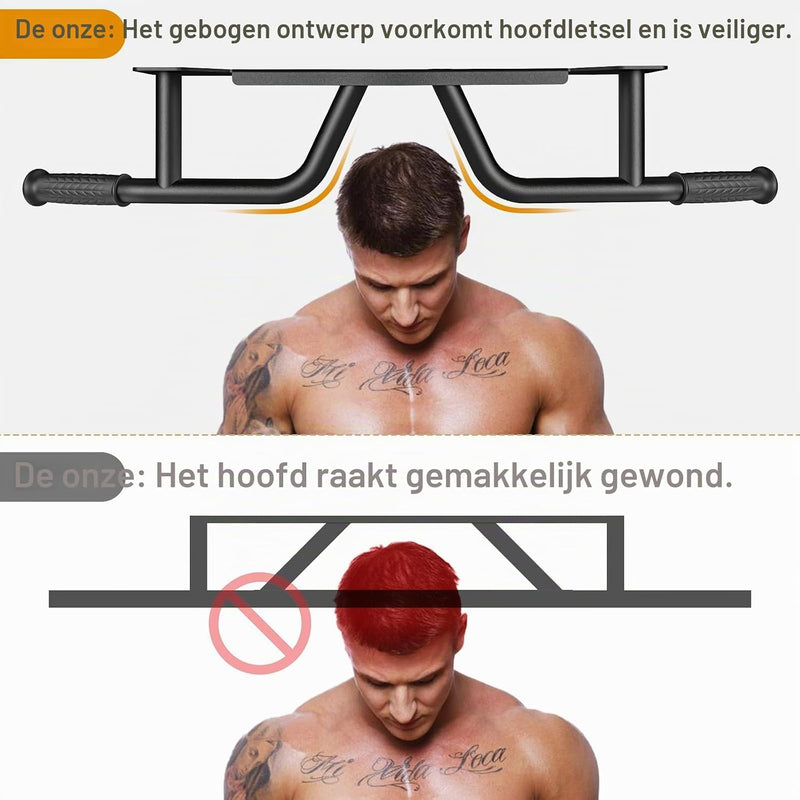 Laad afbeelding in Galerijviewer, Wandgemonteerde optrekstang met meerdere gripposities tot 272 kg – pull-up bar – krachttraining
