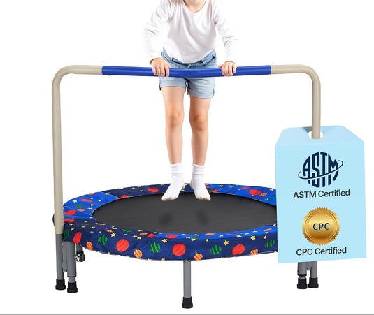 Kindertrampoline 91 cm opvouwbaar met handgreep en antislip poten – mini trampoline – indoor trampoline