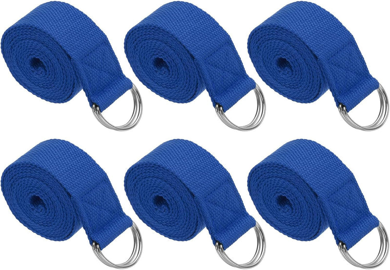 Załaduj obraz do przeglądarki galerii, Yogariemen 6 stuks 180 x 3,8 cm van katoen met D-ring bruin – stretchbanden – yoga pilates accessoires
