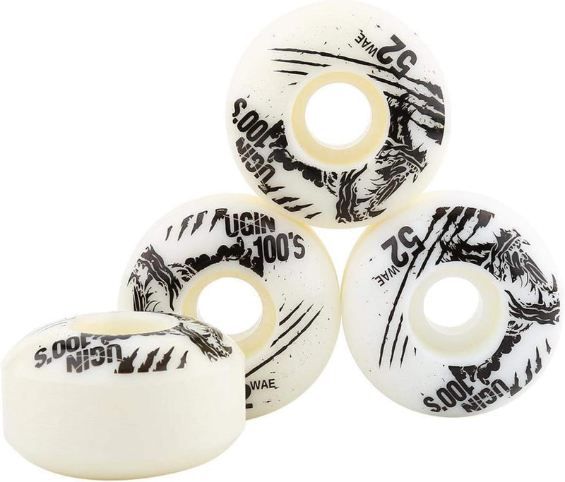 Laden Sie das Bild in Galerie -Viewer, Skateboardwielen 52 x 30 mm 100A PU 4 stuks wit – vervangingswielen – skateboard accessoires
