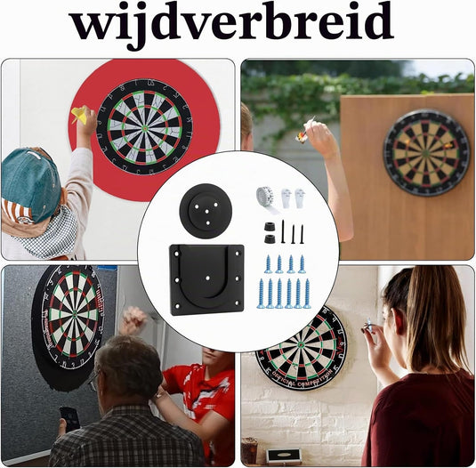 Dartbord wandhouder van stevig kunststof met U-vormige bevestiging en 2 montagepennen – dartophanging – dartbordaccessoires