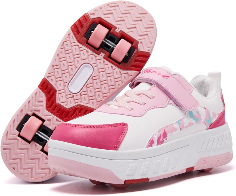 Load image into Gallery viewer, Schoenen met wieltjes, voor jongens en meisjes, kinderrolschaatsen, 2-in-1 rolschaatsen, gymschoenen, skateboardschoenen
