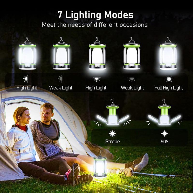 Laad afbeelding in Galerijviewer, Blukar Campinglantaarn Oplaadbaar, Campingverlichting Lamp - 7 Lichtstanden 60 LED Ultraheldere LED-Tentlamp 10+ Uur Batterijduur voor Kamperen, Noodgevallen, Vissen, Wandelen enz.
