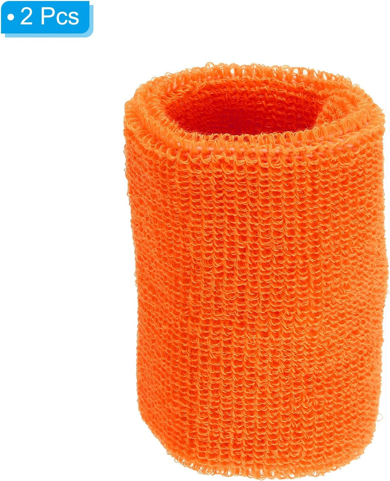 Załaduj obraz do przeglądarki galerii, Sport polsbandjes 8 x 10 cm 2 stuks oranje – absorberende katoenen zweetbanden – sport accessoires
