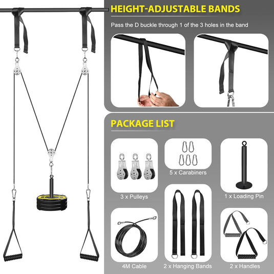 Fitness Cable lat Pulley Systeem, DIY Home Gym Machine Pulley System Fitness Kabel Katrol voor LAT Pulldowns, Biceps Krul, Triceps Extensions, Spieren Kweken Workout