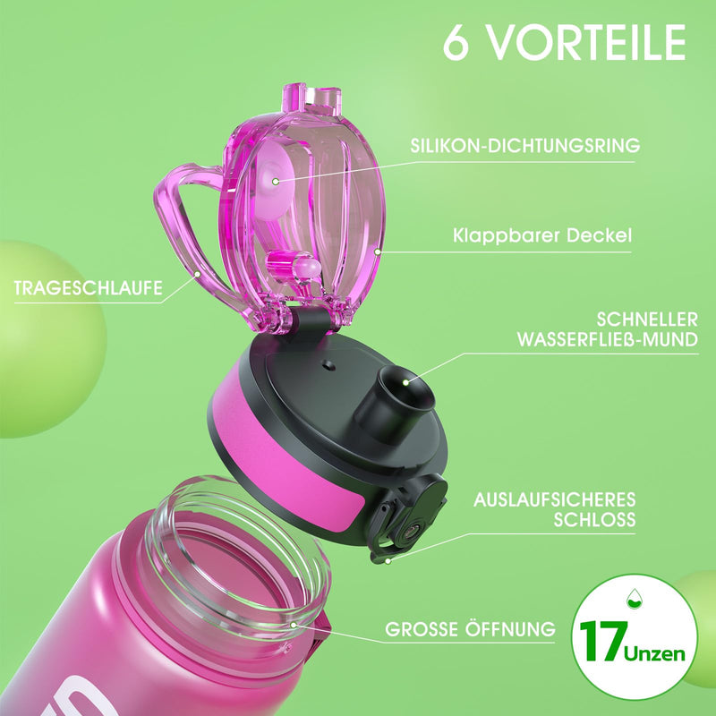 Laden Sie das Bild in Galerie -Viewer, Drinkfles 750 ml BPA-vrij met tijdmarkeringen en lekvrije dop – waterfles – sportfles

