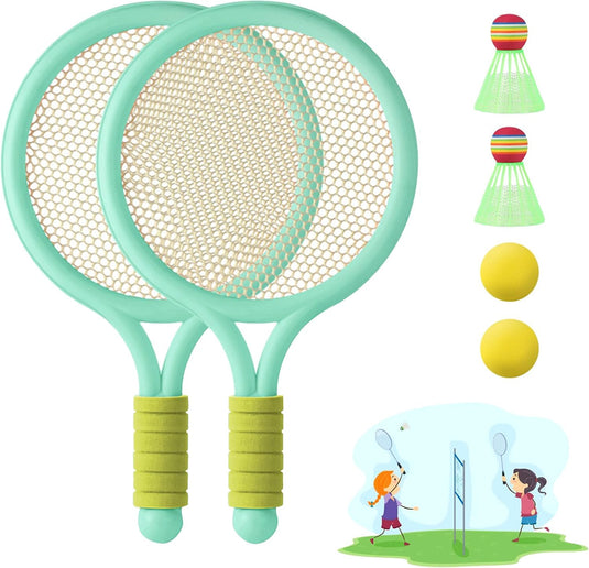 Federball Set Kinder Badminton Set Tennisschläger Spielzeug Geschenkset für Kinder