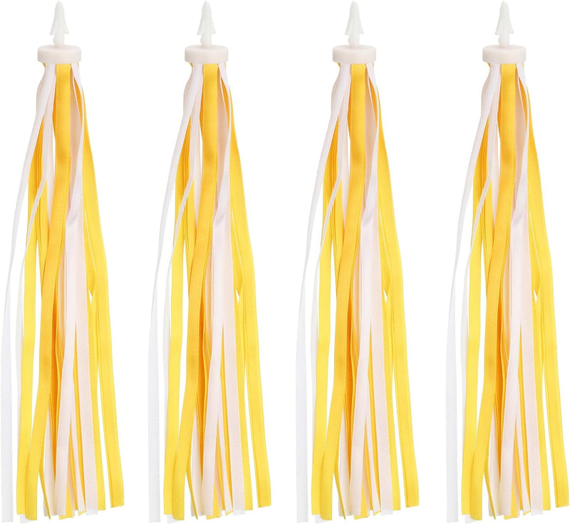 Chargez l'image dans la visionneuse de la galerie, Décoration de guidon de vélo avec rubans flottants, 2 paires, 25 cm – décoration de poignées – accessoires de vélo pour enfants et trottinettes
