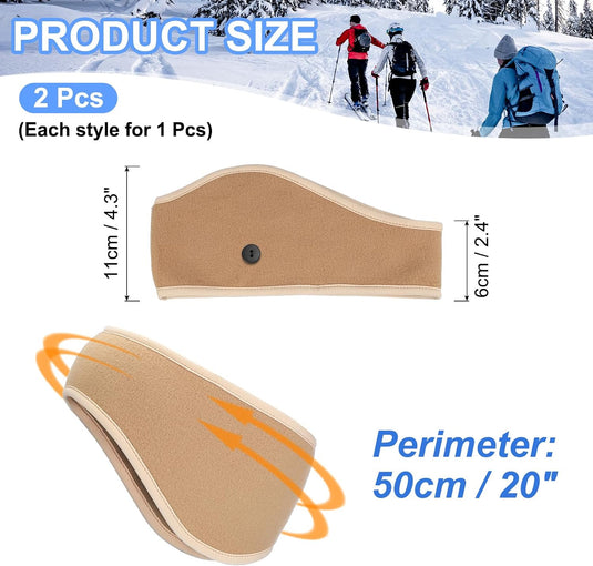 Fleece oorwarmers 2 stuks – warme sporthoofdbanden – hardloop fiets accessoires