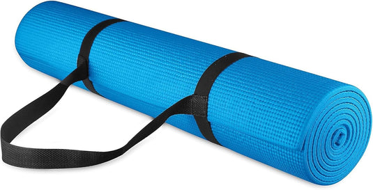 Yogamat schuim antislip 6 mm groen met draagriem