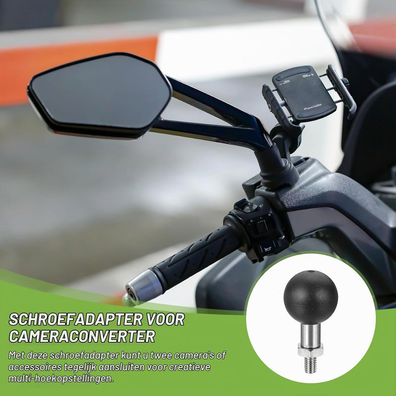 Chargez l'image dans la visionneuse de la galerie, Kogeladapter 1 inch met M6 schroefdraad van roestvrij staal – ball mount adapter – camera accessoires
