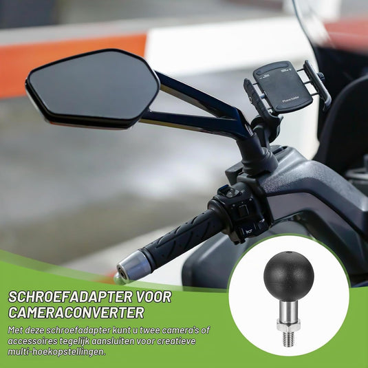 Kogeladapter 1 inch met M6 schroefdraad van roestvrij staal – ball mount adapter – camera accessoires