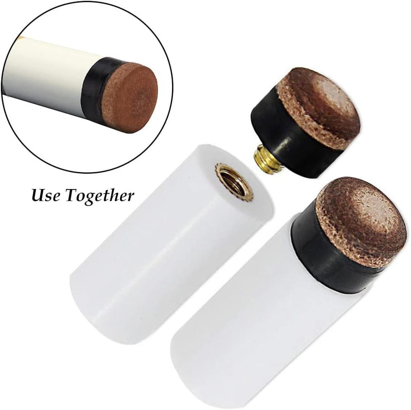 Load image into Gallery viewer, 8-delige Biljartkeu Tip Set 12 mm – Leren Schroefpunten met Ferrules voor Pool &amp; Snooker - happygetfit.com
