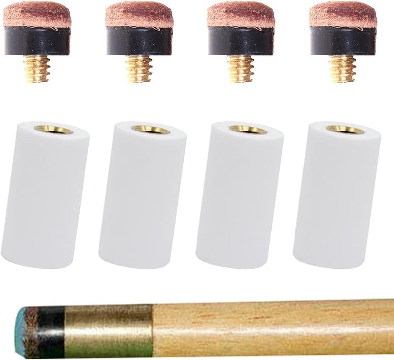 Load image into Gallery viewer, 8-delige Biljartkeu Tip Set 12 mm – Leren Schroefpunten met Ferrules voor Pool &amp; Snooker - happygetfit.com
