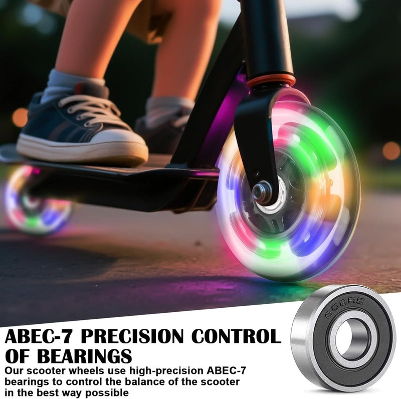 Load image into Gallery viewer, 8 stuks inline skate rollen, 80 mm inline skate wielen met 8 stuks kogellagers, knipperende wielen, inline skate wielen, inline skate onderdelen, wielen voor inline skates - happygetfit.com

