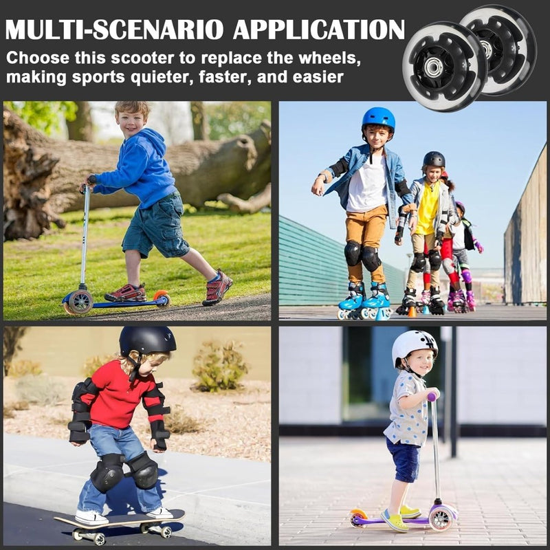 Load image into Gallery viewer, 8 stuks inline skate rollen, 80 mm inline skate wielen met 8 stuks kogellagers, knipperende wielen, inline skate wielen, inline skate onderdelen, wielen voor inline skates - happygetfit.com
