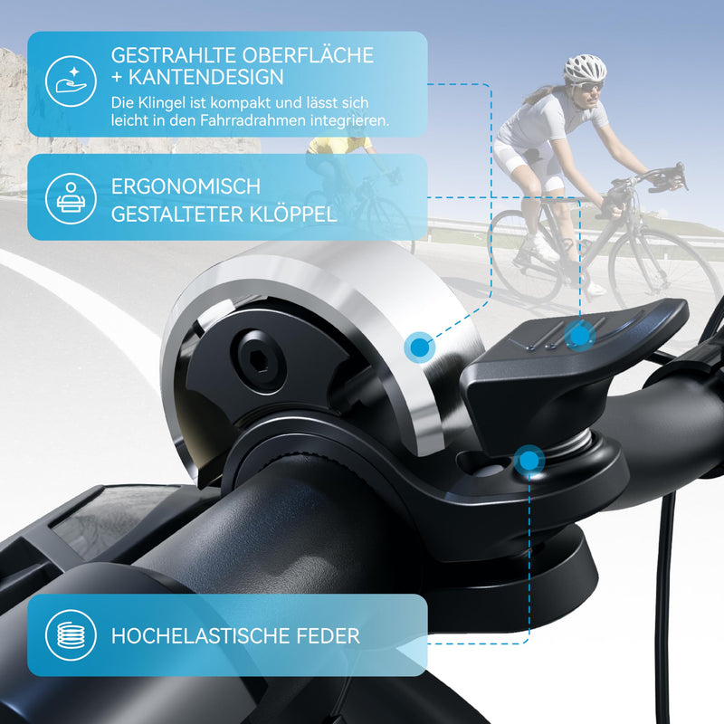Load image into Gallery viewer, Fietsklingel voor stuur 19-25,4 mm luid en waterbestendig blauw – fietsbel – fietsklingel
