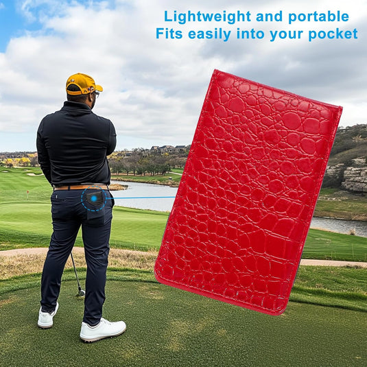 Golf scorecard holder made of PU leather 18 x 11 cm with 4 score sheets – yardage booklet – golf score recording