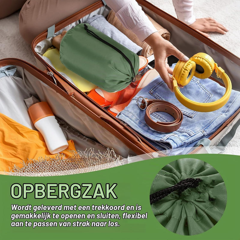 Laden Sie das Bild in Galerie -Viewer, Waterdichte opbergzak 34,5 x 67 cm met trekkoord donkergroen – stuff sack – camping accessoires
