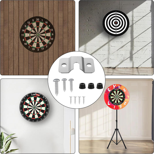 Support mural en acier pour cible de fléchettes avec vis de fixation réglables – support pour cible de fléchettes – accessoires de fléchettes