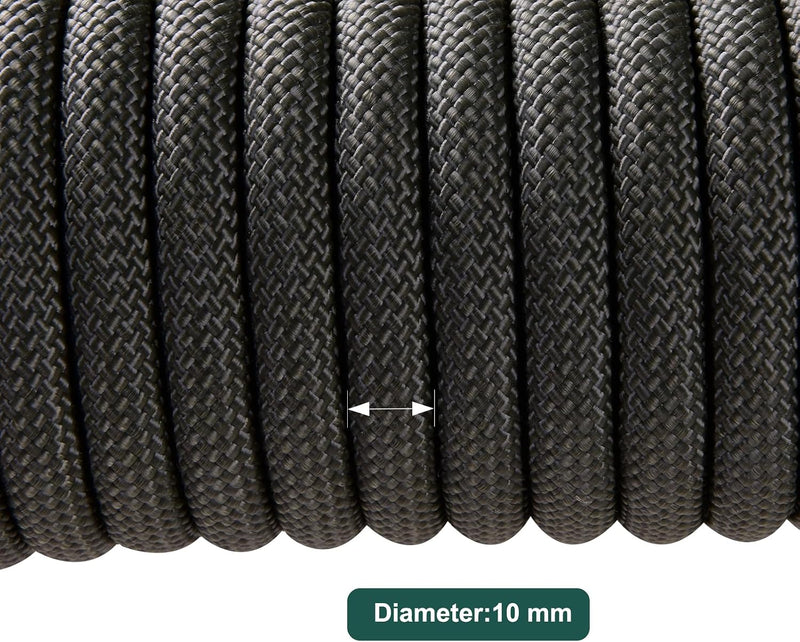 Chargez l'image dans la visionneuse de la galerie, Statisch outdoor touw 30 m x 10 mm – met 2 karabijnhaken voor camping en buitengebruik
