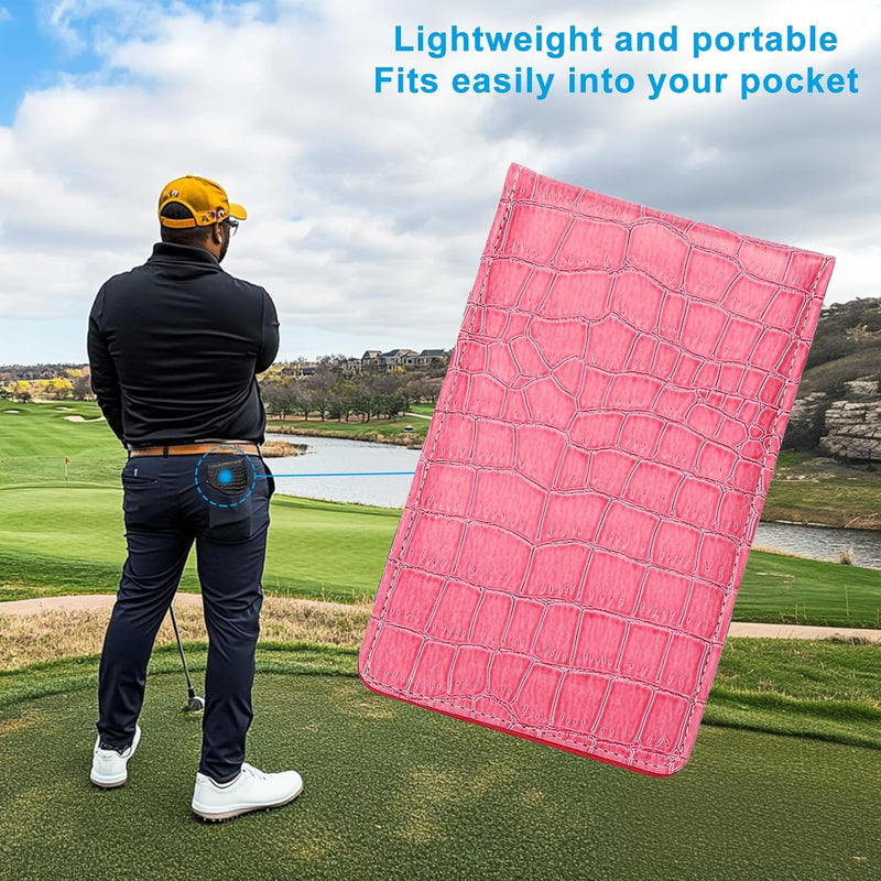 Load image into Gallery viewer, Golf scorecard holder made of PU leather 18 x 11 cm with 4 score sheets – yardage booklet – golf score recording
