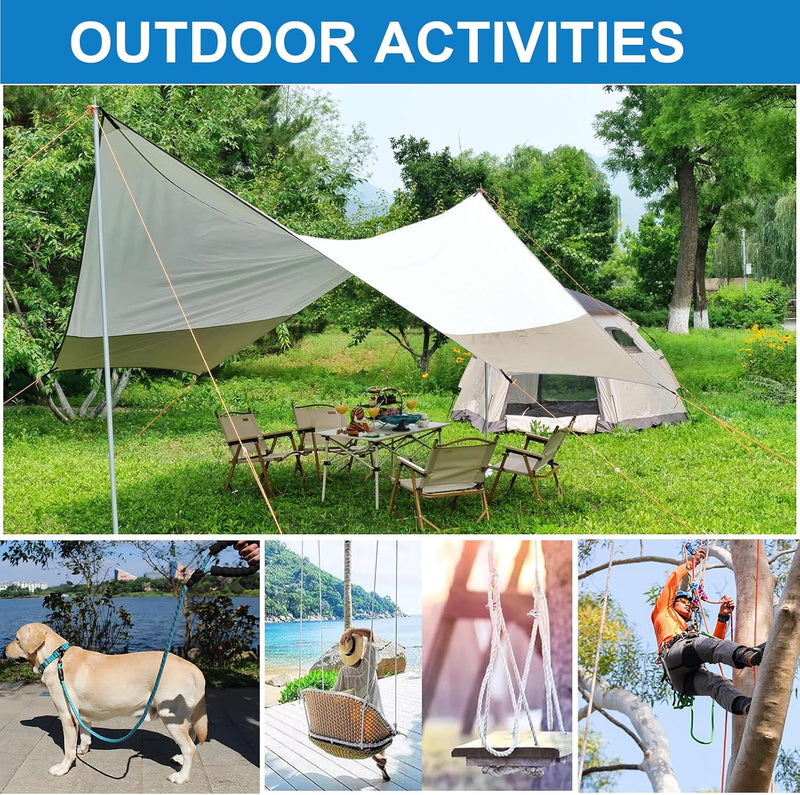 Laad afbeelding in Galerijviewer, Statisch outdoor touw 10 m x 10 mm – sterk nylon touw voor camping, survival en buitengebruik
