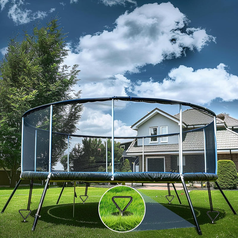 Załaduj obraz do przeglądarki galerii, Grondankers 4 stuks 40 cm met verstelbare riemen en booradapter – trampoline ankers – stormankers
