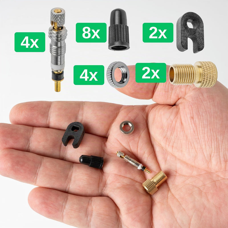 Laden Sie das Bild in Galerie -Viewer, Fietsventiel Reparatieset 20-delig voor Dunlopventiel tot 6 Bar – Ventielset – Fietsaccessoires

