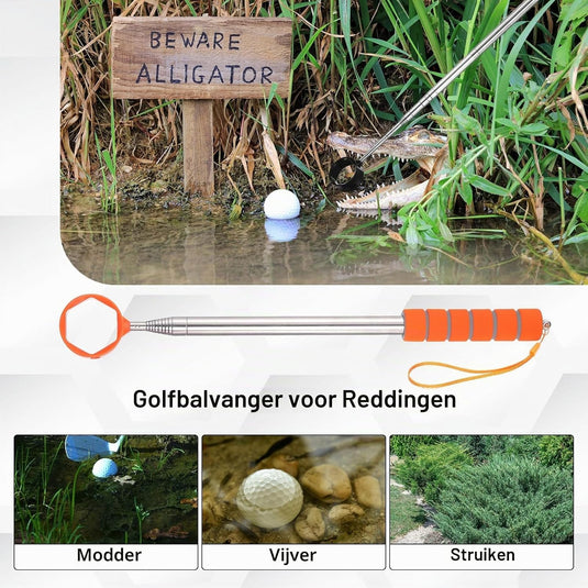 Telescopische golfbal retriever 43-274 cm van roestvrij staal – golfbalvanger – golf accessoires