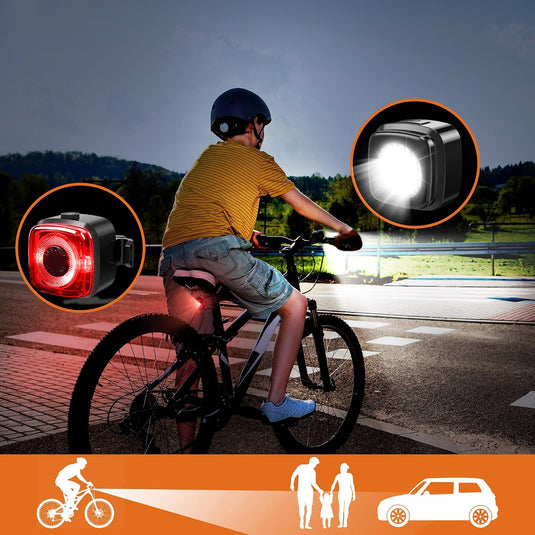 Oplaadbare fietsverlichting set USB-C IPX5 met voor- en achterlicht – fietslamp – LED fietslicht