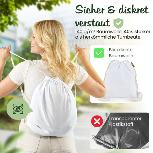 Katoenen gymtas naturel met trekkoord 140 g/m² – sporttas – rugzak