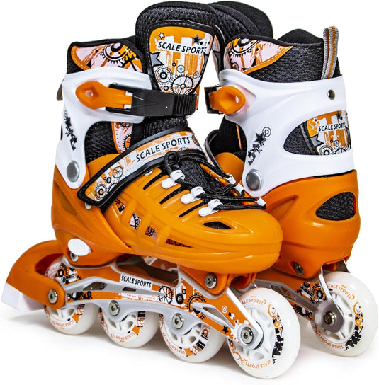 Adjustuble Rolschaatsen met oplichtende wielen voor kinderen en volwassenen - Kids Inline Roller laarzen met opbergtas voor peuters, rolschaatsen voor meisjes, jongens, professionals en