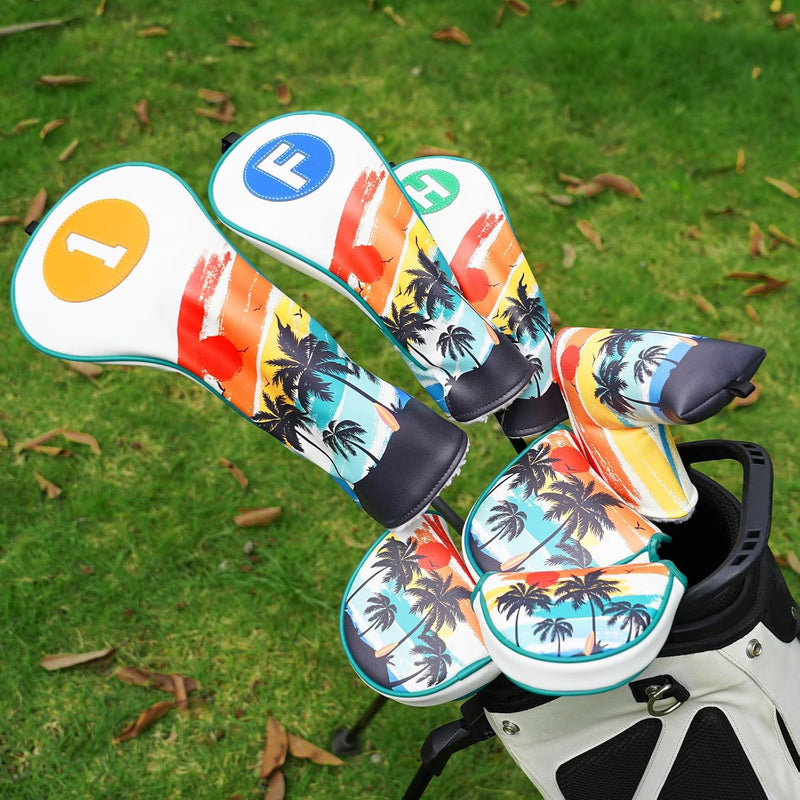 Laden Sie das Bild in Galerie -Viewer, Golf putter beschermhoes met magnetische sluiting 16,8 x 13 cm van kunstleer – putter headcover – golfclub bescherming
