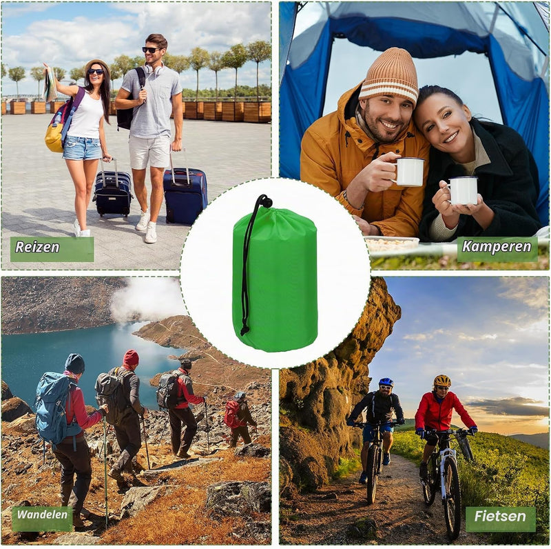Załaduj obraz do przeglądarki galerii, Waterdichte opbergzakken 2 stuks 13 x 25 cm met trekkoord donkergrijs – stuff sacks – camping accessoires
