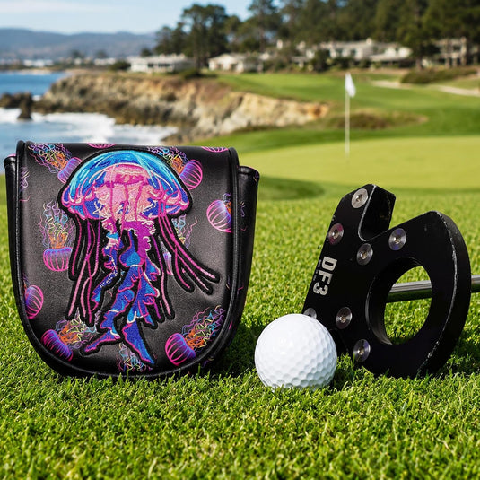 Golfclub-Headcover mit farbenfroher Quallenstickerei für Driver, Fairwayholz und Hybrid – Golf-Headcover – Clubschützer