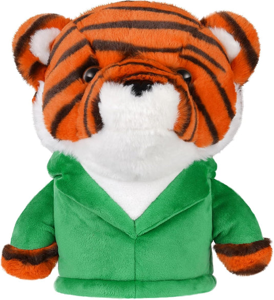 Plüsch-Golfclubhülle mit Tiger in grüner Jacke für Driver bis 460cc – Tier-Headcover – Golfgeschenk