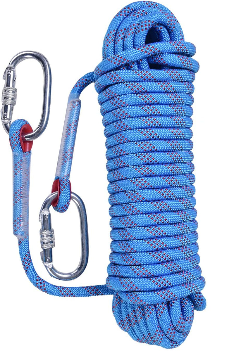 Chargez l'image dans la visionneuse de la galerie, Statisch outdoor touw 30 m x 10 mm – met 2 karabijnhaken voor camping en buitengebruik

