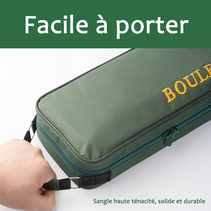 Charger l’image dans la visionneuse de galerie, Sac de transport pour jeu de boules, pour 8 boules, en nylon résistant à l’eau avec bandoulière réglable – sac de rangement pour pétanque – accessoires de boules

