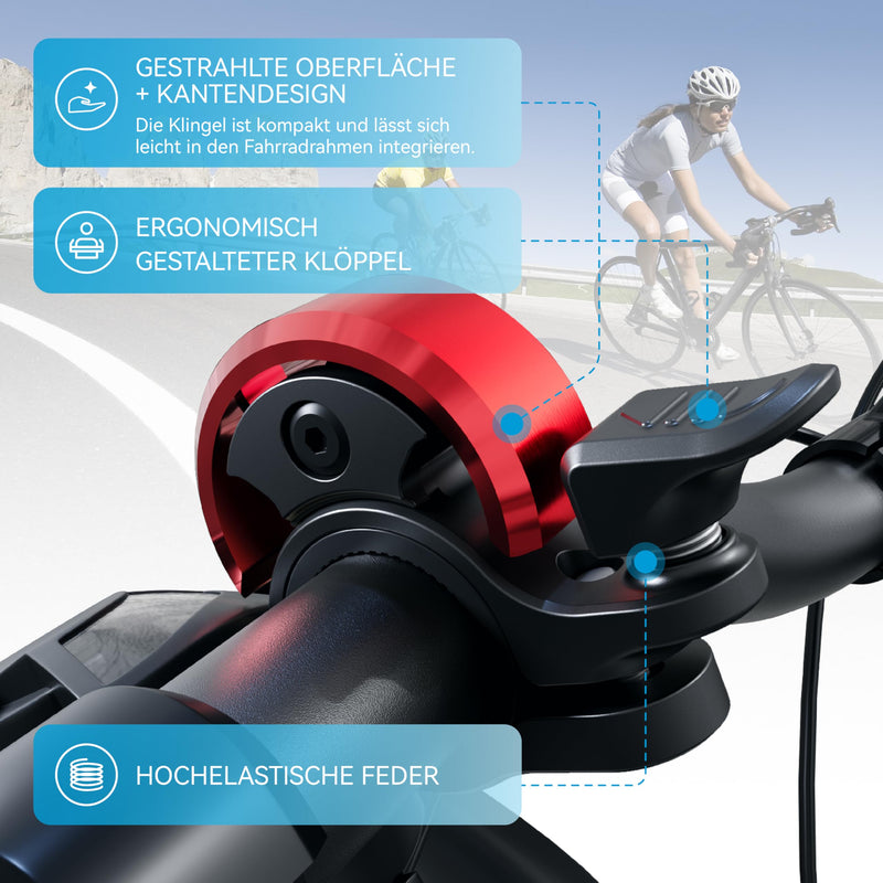 Load image into Gallery viewer, Fietsklingel voor stuur 19-25,4 mm luid en waterbestendig blauw – fietsbel – fietsklingel
