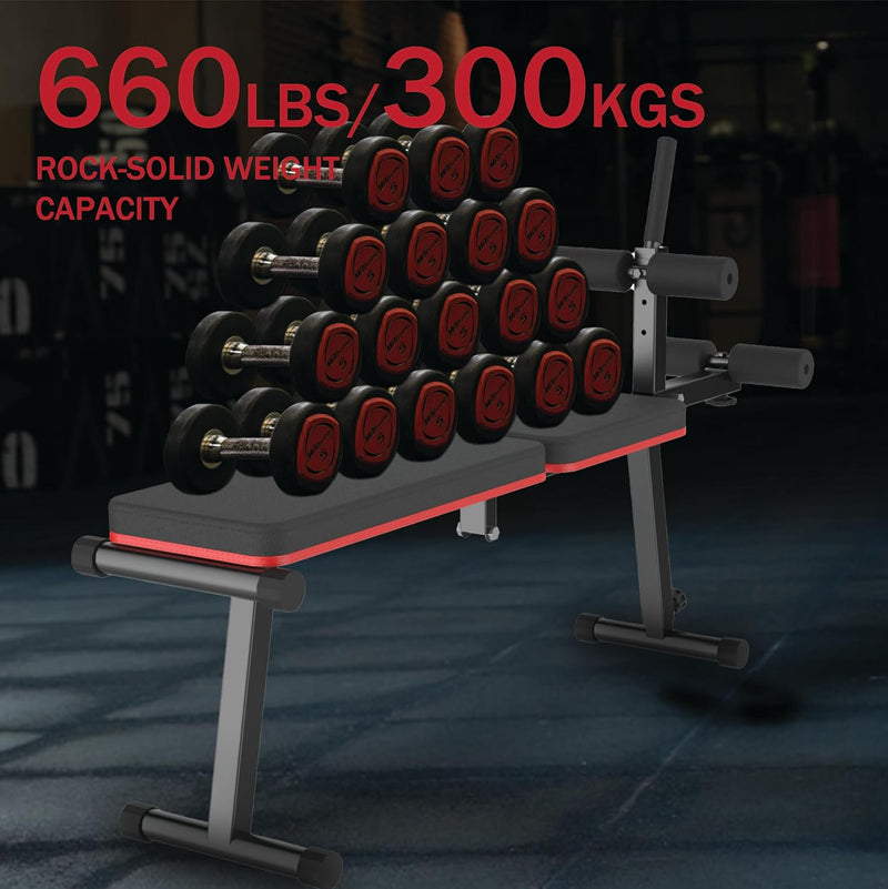 Załaduj obraz do przeglądarki galerii, Opvouwbare fitnessbank verstelbaar vlak en decline tot 300 kg – halterbank – trainingsbank
