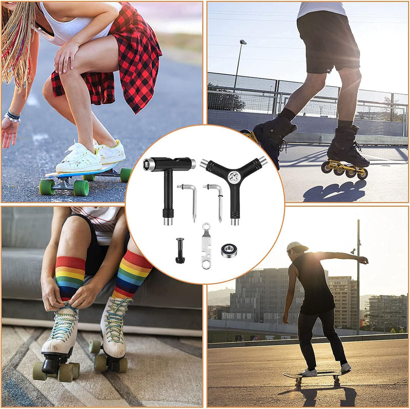 Laden Sie das Bild in Galerie -Viewer, Skateboard gereedschap 15-delige set met T-tool Y-tool en inbussleutel – longboard skate accessoires
