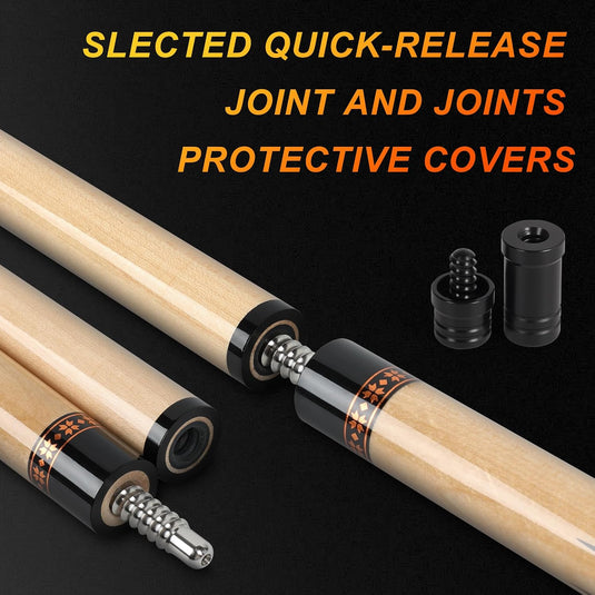 Professionele Biljartkeu 147,7 cm – Canadese Esdoorn Pool Cue met Etui