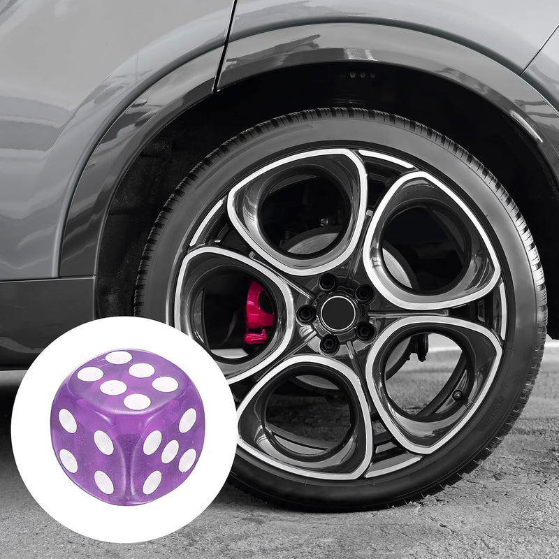 Carica immagine in Galleria Viewer, Ventieldoppen 8 stuks dobbelsteen design 14 x 14 mm paars – kunststof bandendoppen – fiets auto accessoires
