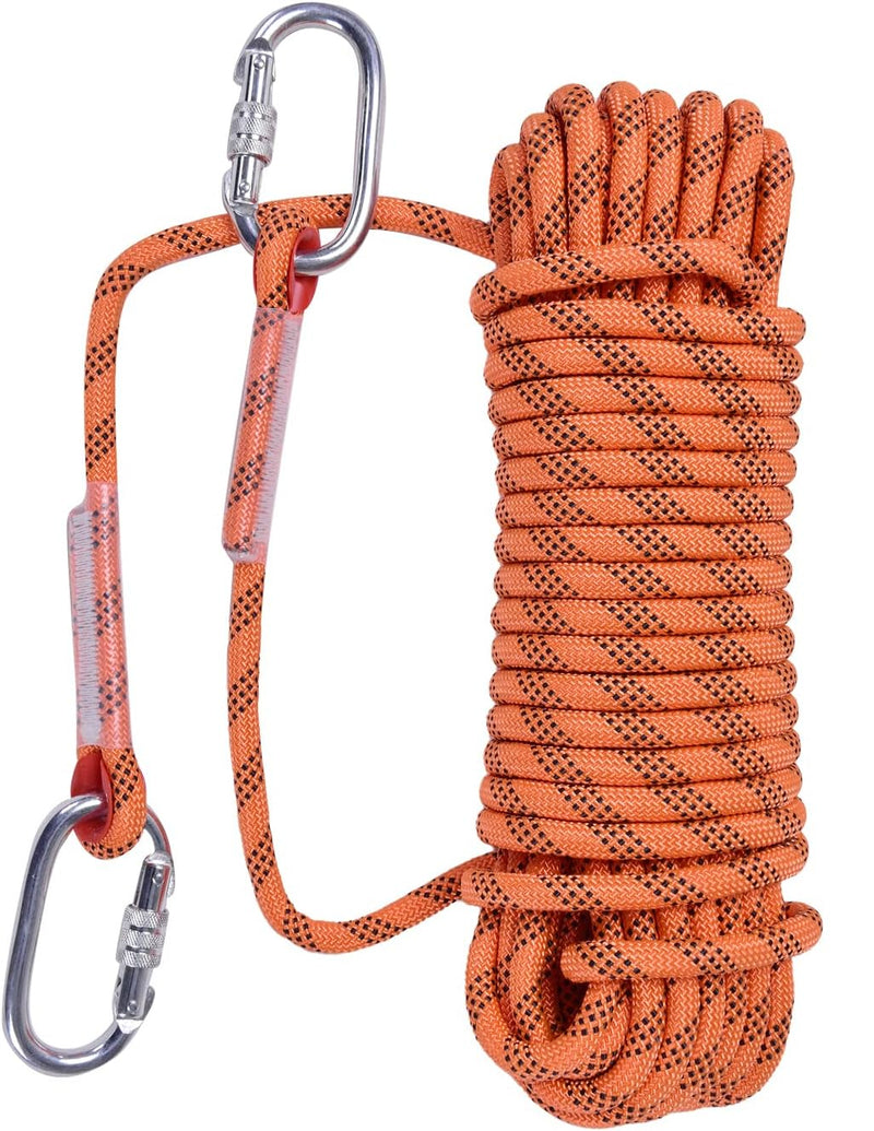 Chargez l'image dans la visionneuse de la galerie, Statisch outdoor touw 30 m x 10 mm – met 2 karabijnhaken voor camping en buitengebruik
