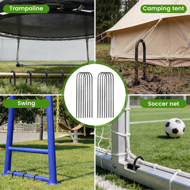 Carica immagine in Galleria Viewer, Grondankers 8 stuks 30 cm U-vorm van staal – trampoline haringen – stormankers
